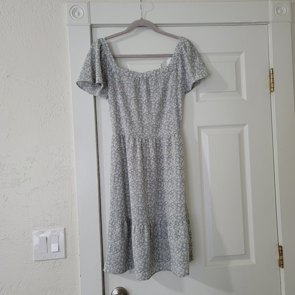 Square Neck Floral dress, XS
